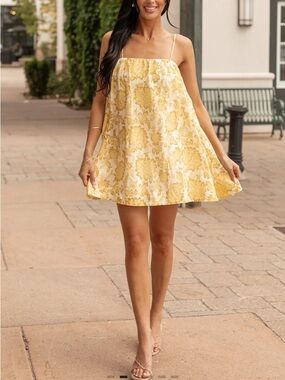 Yellow Floral Mini Sundress